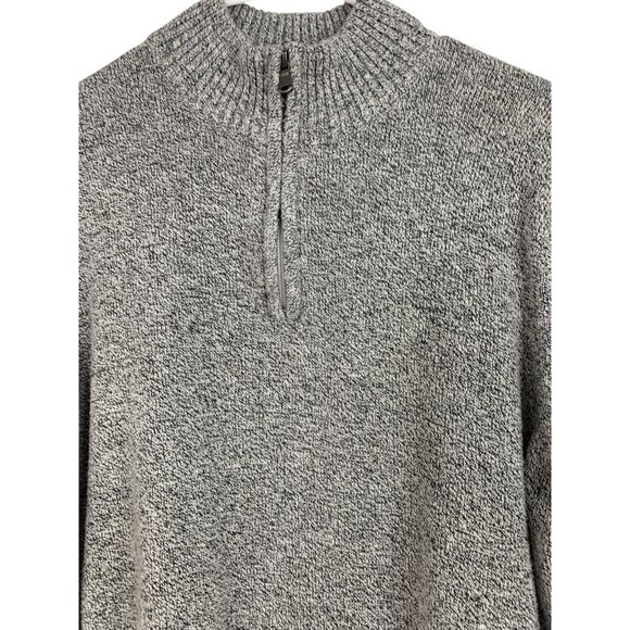 Croft & Barrow Mens  1/4 Zip Knit Sweater L Gray RY10394 Cotton Pullover GUC - Picture 7 of 8